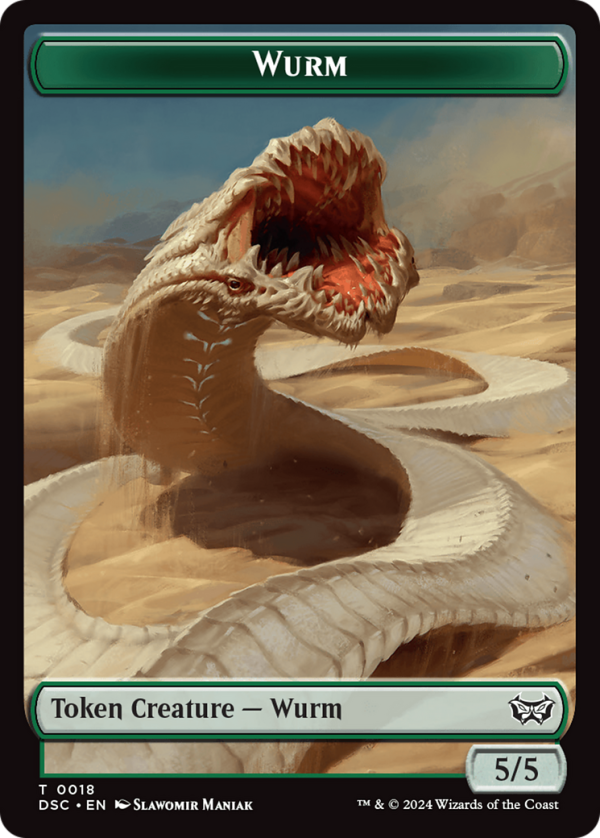 Wurm (0018)    Fractal Double-Sided Token [Duskmourn: House of Horror Commander Tokens] Sale