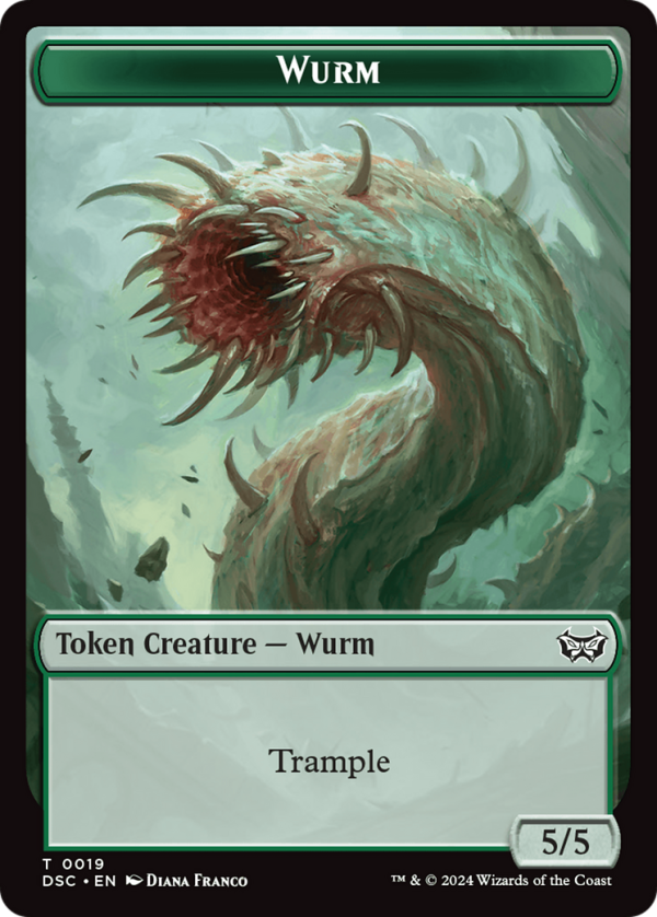 Wurm (0019)    Manifest Double-Sided Token [Duskmourn: House of Horror Commander Tokens] Online now