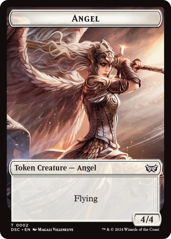 Angel    Glimmer Double-Sided Token [Duskmourn: House of Horror Commander Tokens] Online Hot Sale