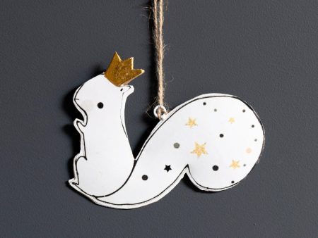 Christmas Ornament - White Squirrel W Crown For Cheap