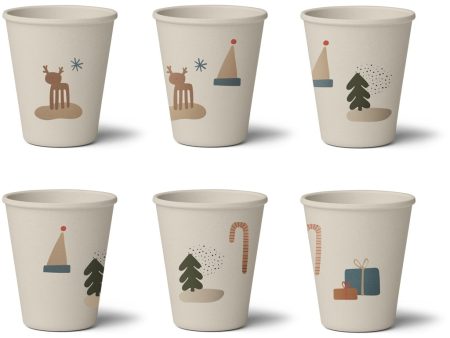 Cups - Bamboo - Holiday Mix - Pack of 6 on Sale