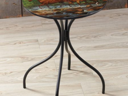 Spring Creek Run - Horses - 18  Metal Side Table Online now