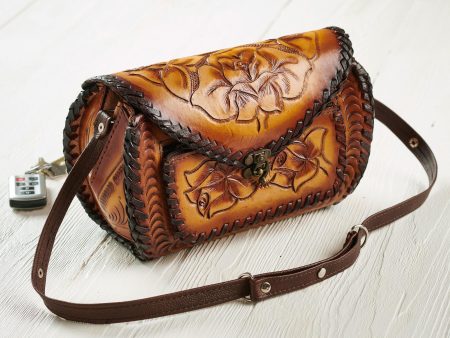 Tan Tooled Leather Barrel Online Sale