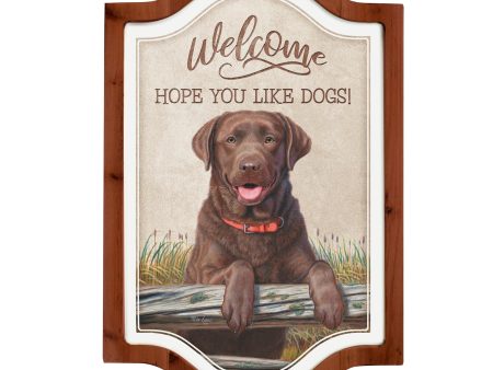 Hope You Like Dogs—Chocolate Lab - 12  x 18  Vintage Framed Tin Sign Discount