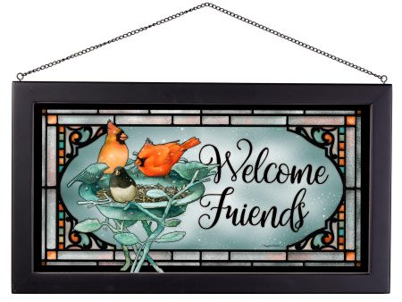 Welcome Friends - 13  x 23  Stained Glass Art For Sale