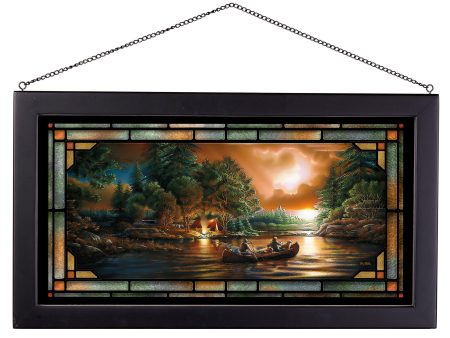 Evening Rendezvous - 13  x 23  Stained Glass Art For Sale