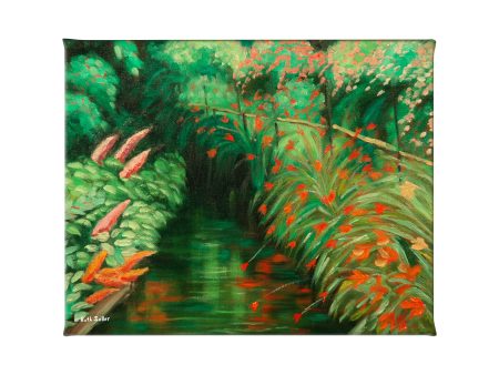 Giverny France Monet’s Lilies - 19  x 24  Gallery Wrapped Canvas Online now