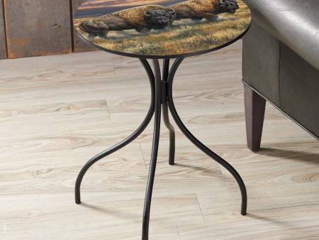 Dusty Plains - Bison - 18  Metal Side Table Online