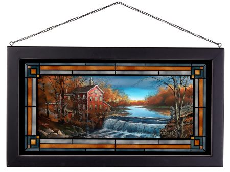 Autumn Afternoon - 13  x 23  Stained Glass Art Cheap