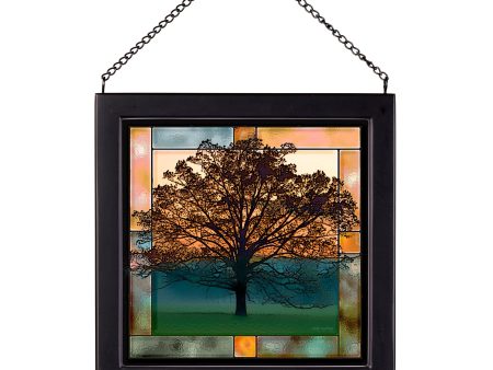 Twilight Tree - 9  x 9  Stained Glass Art Online Hot Sale