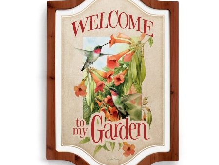 Welcome to my Garden - 12.25  x 18.5  Vintage Framed Tin Sign on Sale