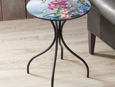 Victorian Seasons - Hummingbird - 18  Metal Side Table Discount