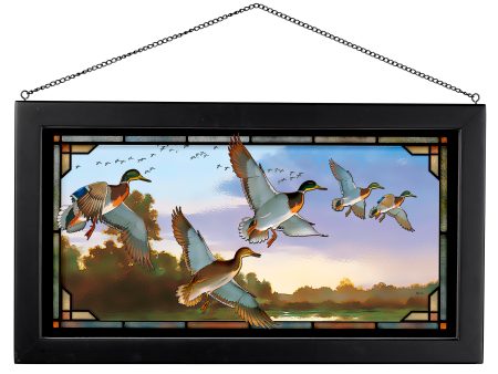 Evening Flight Mallards - 13  x 23  Stained Glass Art Supply