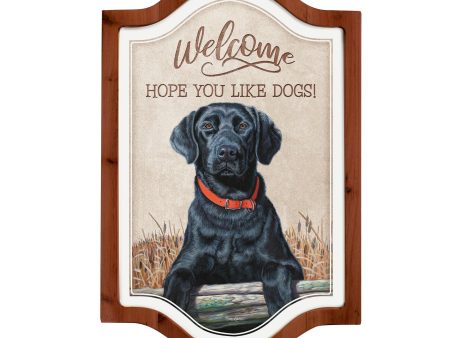 Hope You Like Dogs—Black Lab - 12  x 18  Vintage Framed Tin Sign Online