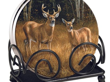 October Mist—Whitetail Deer - Coasters For Sale