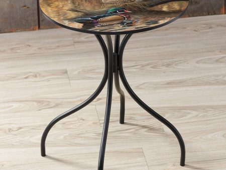 Sitting Pretty - Wood Ducks - 18  Metal Side Table Online Hot Sale