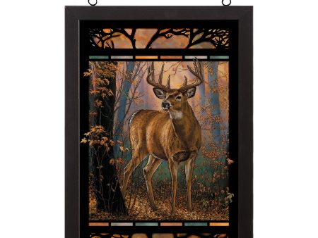 Woodland Mist - Whitetail Deer - 20  x14  Stained Glass Art Discount