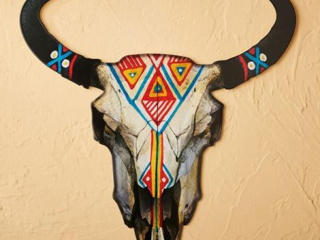 Painted Bison Skull For Discount