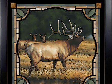 Bull Elk - 20  x 20  Stained Glass Art Sale