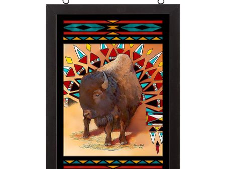 Tanazin - Bison - 14  x 20  Stained Glass Art For Cheap