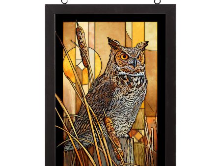 Great Horned Owl - 20  x 14  Stained Glass Art Hot on Sale