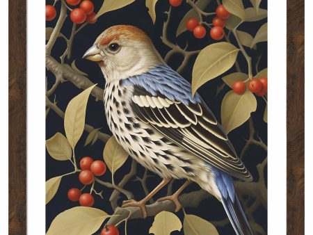 Autumn Sentinel - Finch Amongst Berries - Art Prints Cheap