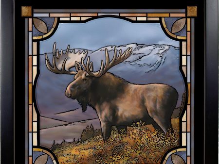 Bull Moose - 20  x 20  Stained Glass Art Sale