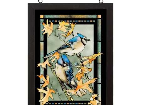 Bluejays - 20  x 14  Stained Glass Art For Cheap