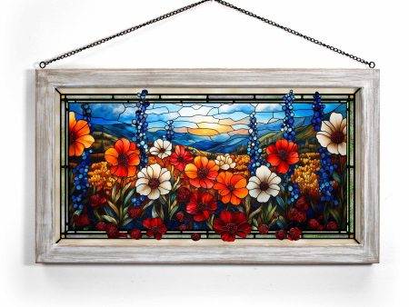 Wildflower Waltz  - 13  x 23  Stained Glass Art Fashion