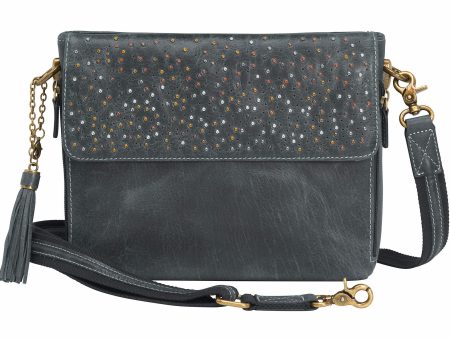 Leather Shoulder Clutch—Gray Cheap