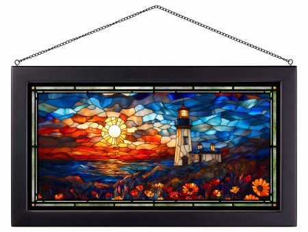 Coastal Candlelight  - 13  x 23  Stained Glass Art Online Hot Sale