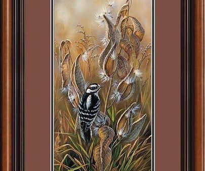 Downy Woodpecker with Milkweed - Limited Edition Paper on Sale