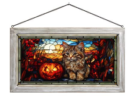 Autumn s Tiny Terror  - 13  x 23  Stained Glass Art Cheap