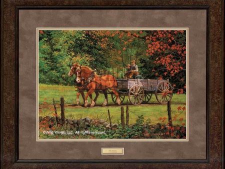 Red Leaves—Horses & Wagon - GNA Premium Print on Sale