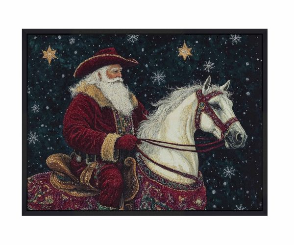 Saddle Up, St. Nick - Gallery Wrapped Canvas For Sale