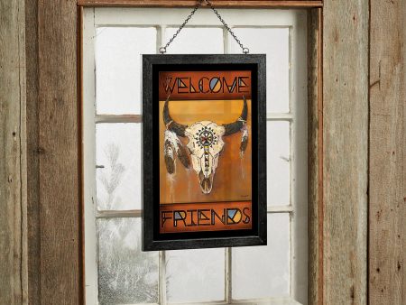 Big Medicine - Bison Skull - 14  x 20  Stained Glass Art Discount